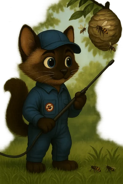 Chat Siamois en mission anti-nuisibles