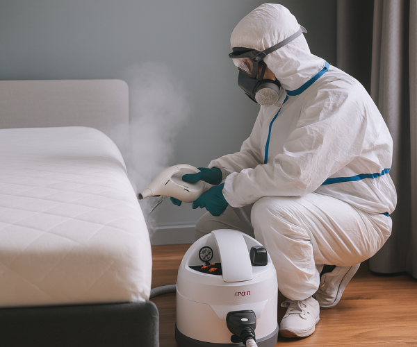 Professionnel de nettoyage en action